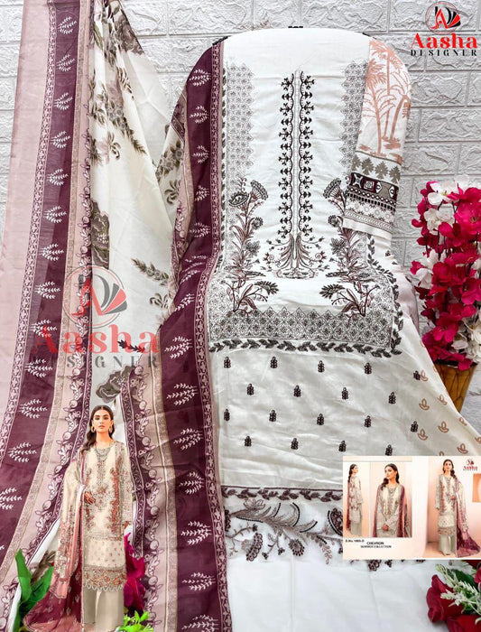 1065D Chevron Summer Collection Aasha Designer Pure Cotton Pakistani Salwar Suits