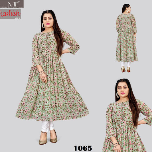 1065 Kashish Vol 1 Moksh Georgette Kurti