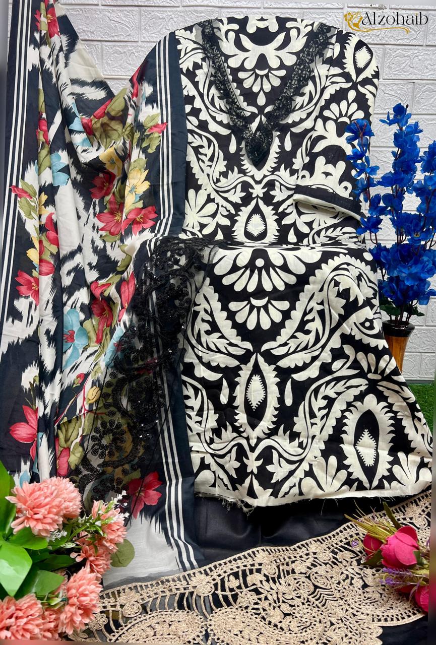 1066 Al Zohaib Cotton Pakistani Patch Suits