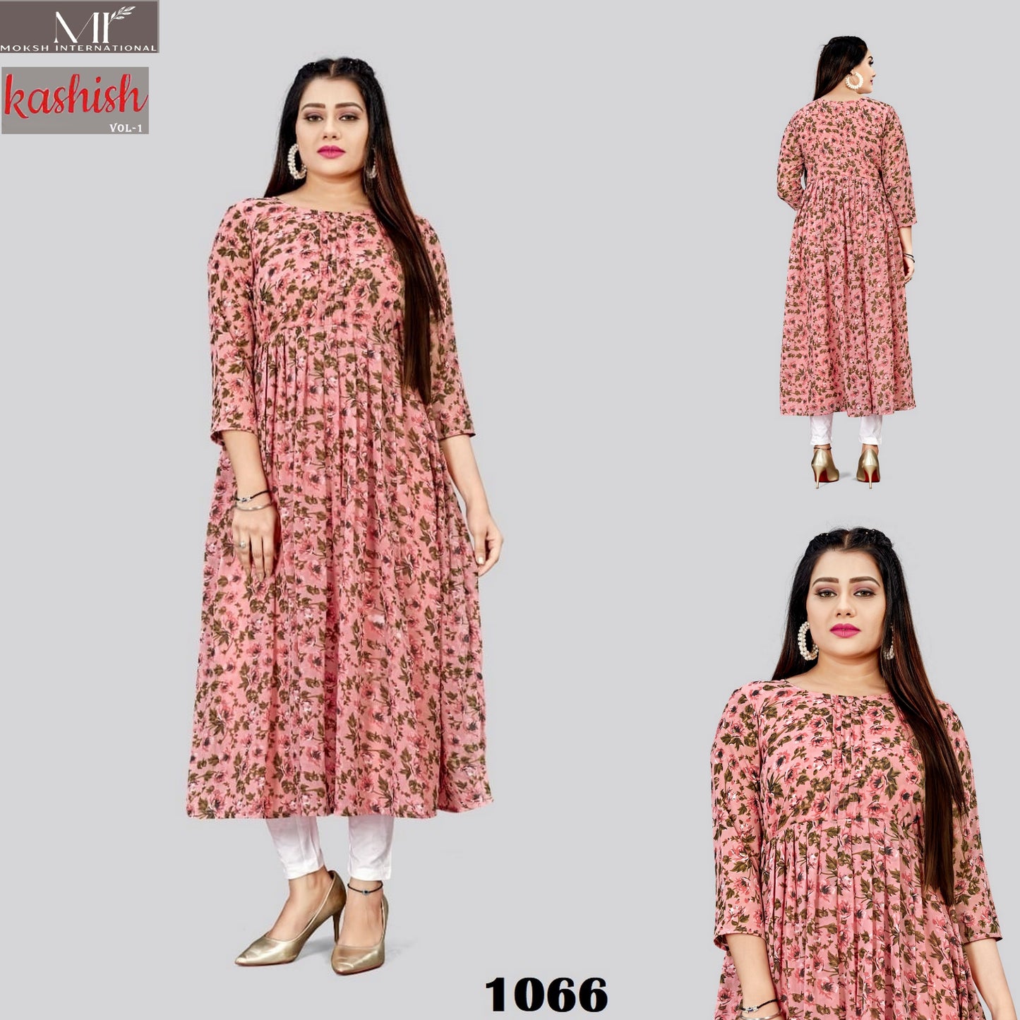 1066 Kashish Vol 1 Moksh Georgette Kurti