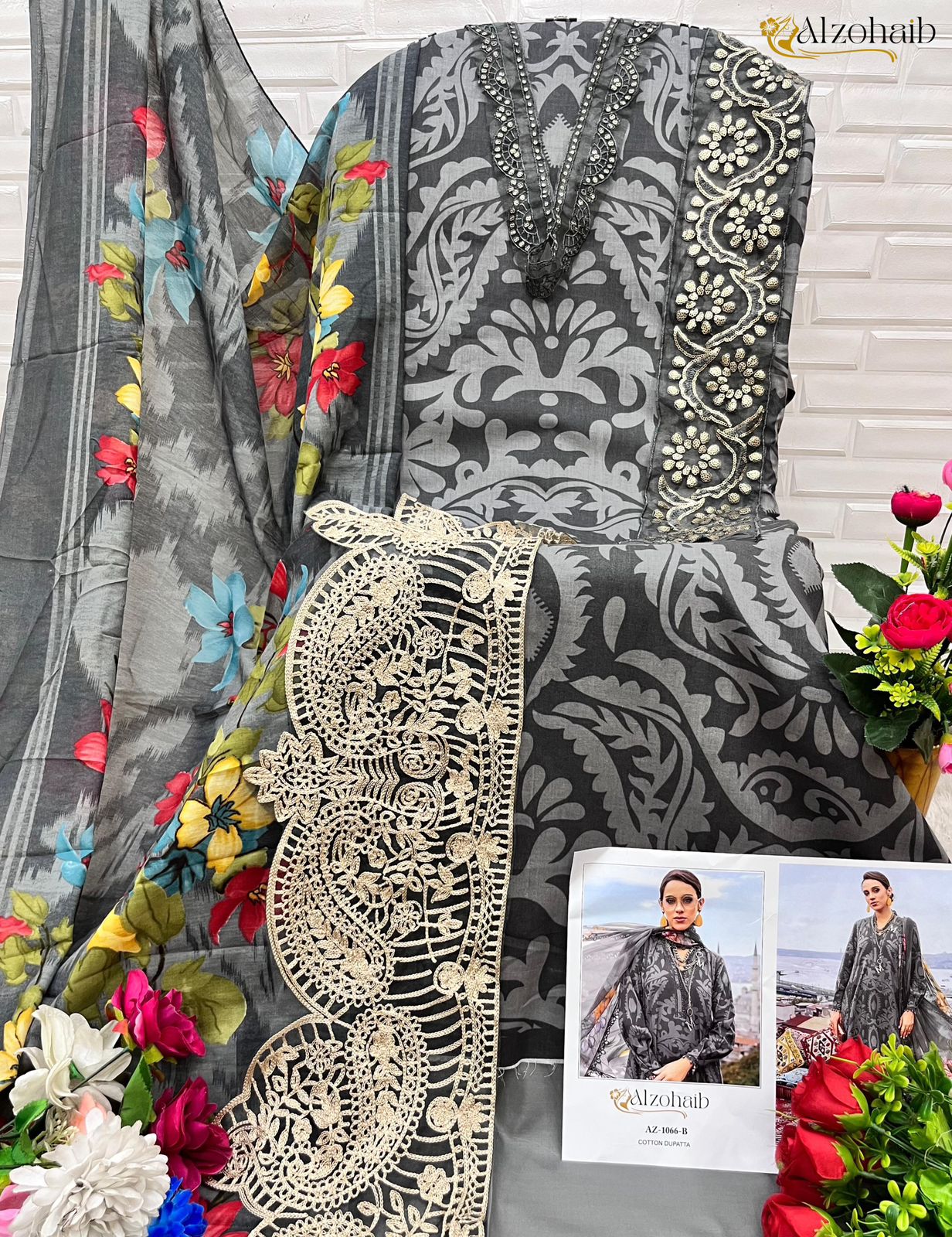 1067 Al Zohaib Cotton Pakistani Patch Suits