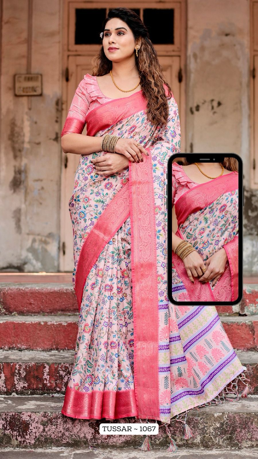 1067 Almaari Tussar Silk Sarees