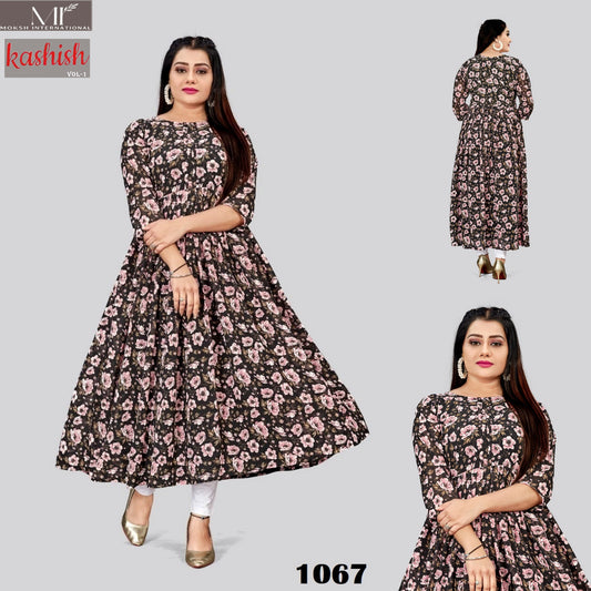 1067 Kashish Vol 1 Moksh Georgette Kurti