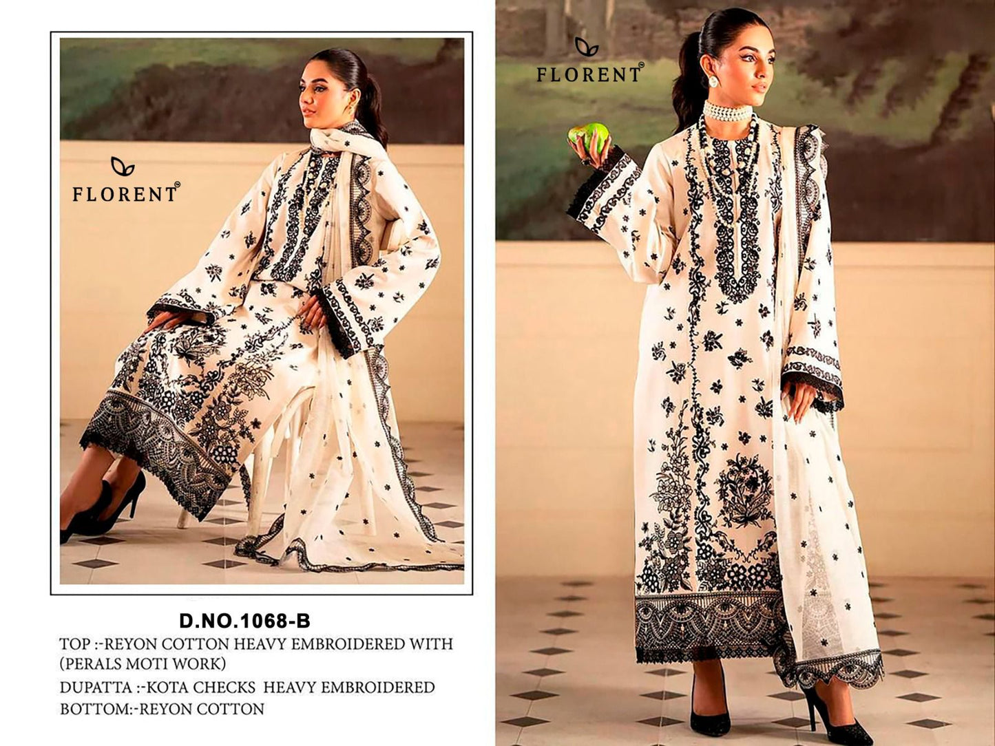 1068-B Florent Rayon Cotton Pakistani Salwar Suits