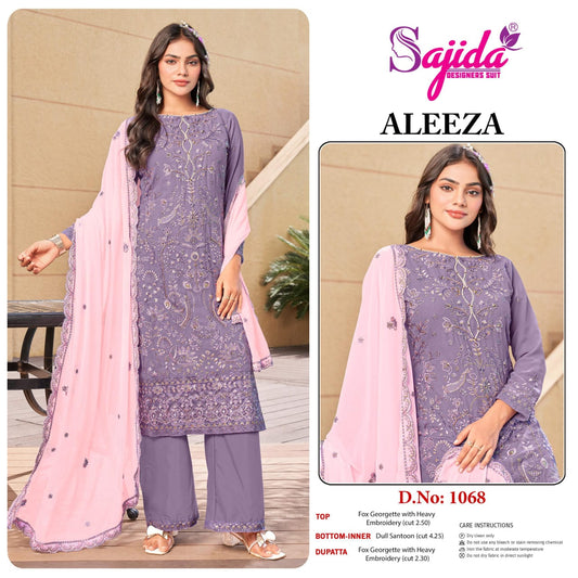 1068 Aleeza Vol-1 Sajida Georgette Pakistani Salwar Suits