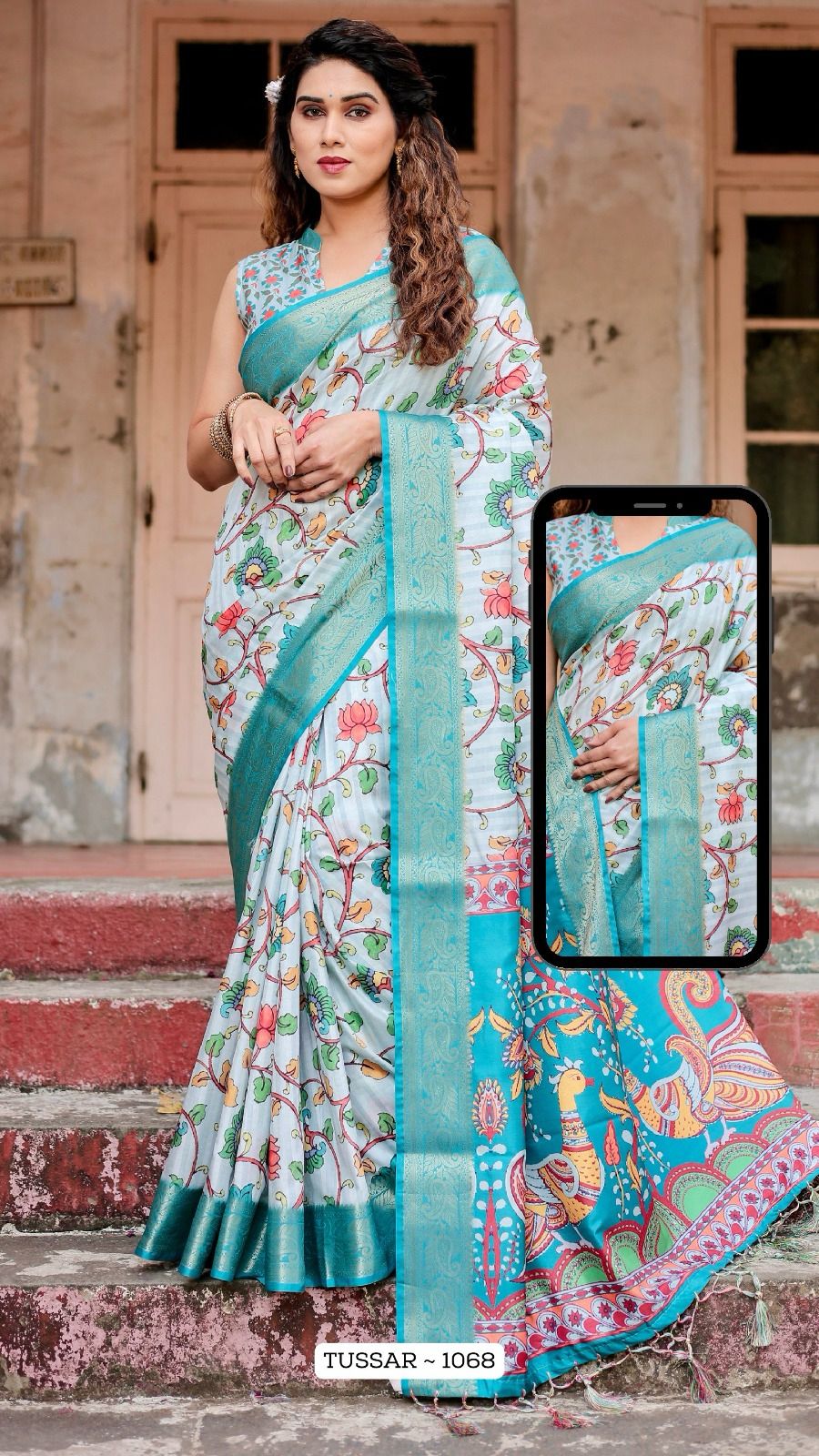 1068 Almaari Tussar Silk Sarees