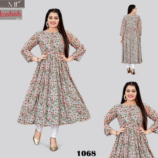 1068 Kashish Vol 1 Moksh Georgette Kurti