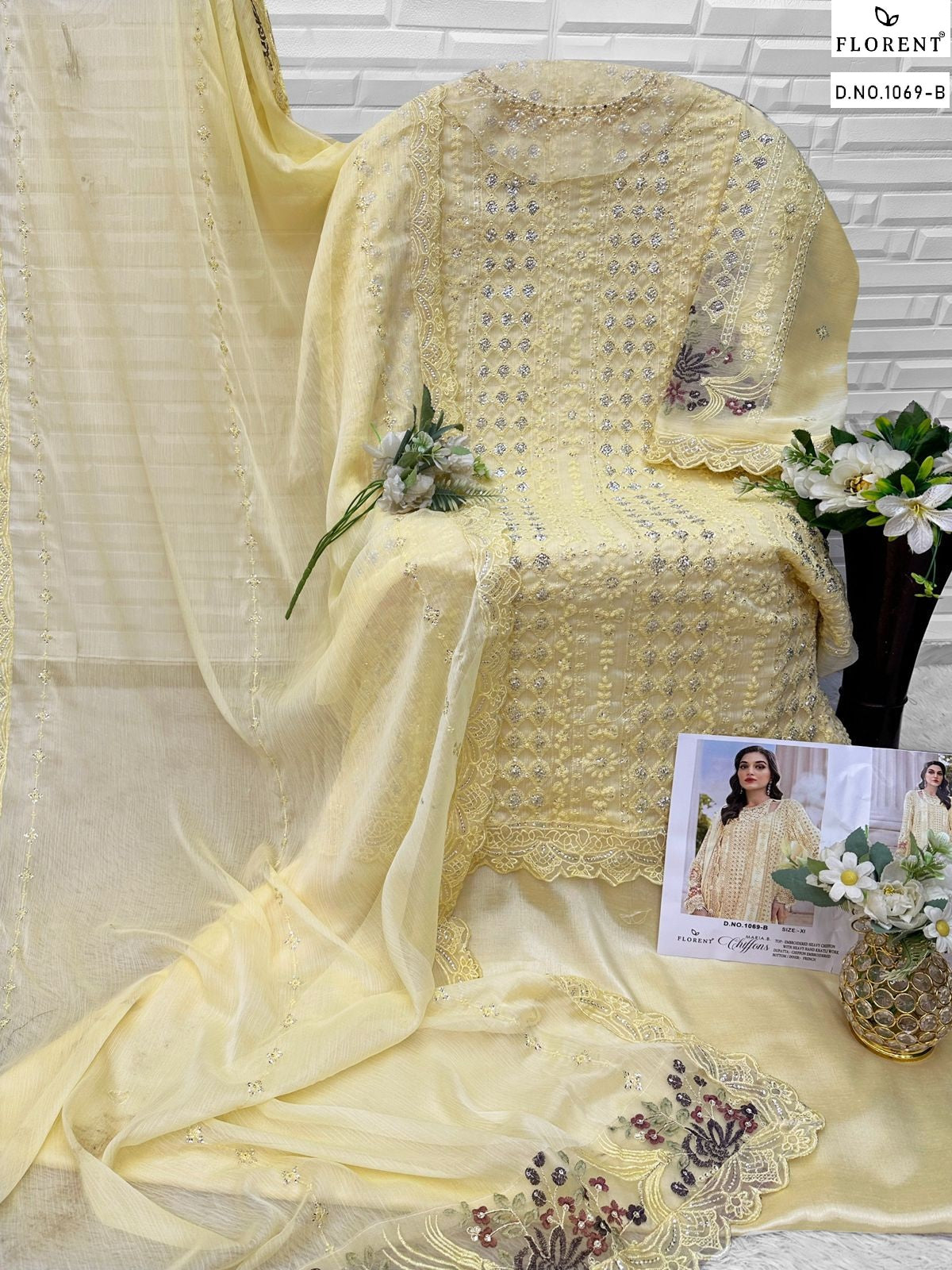 1069-B Maria B Chiffons Florent Chiffon Pakistani Salwar Suits