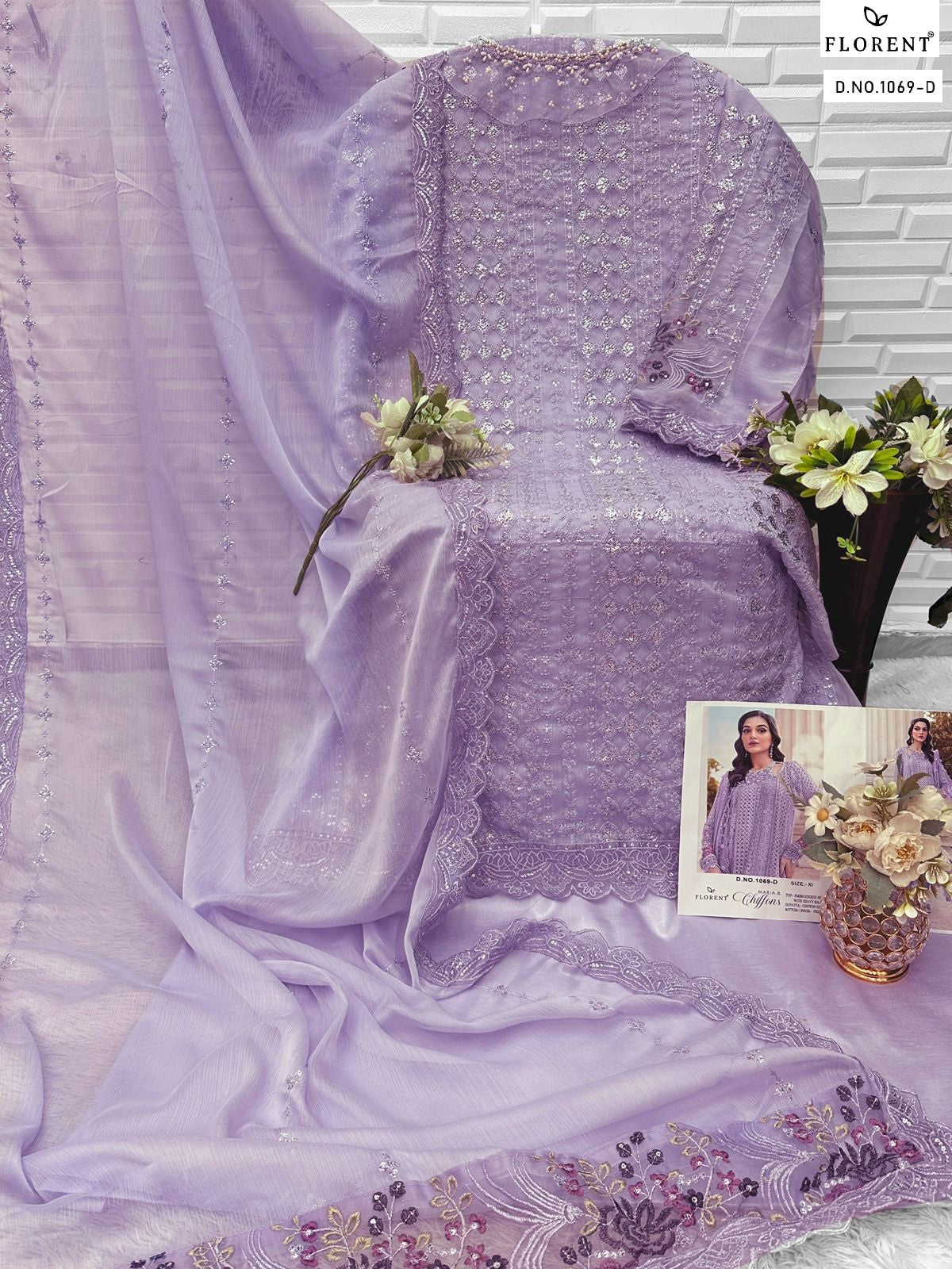 1069-D Maria B Chiffons Florent Chiffon Pakistani Salwar Suits