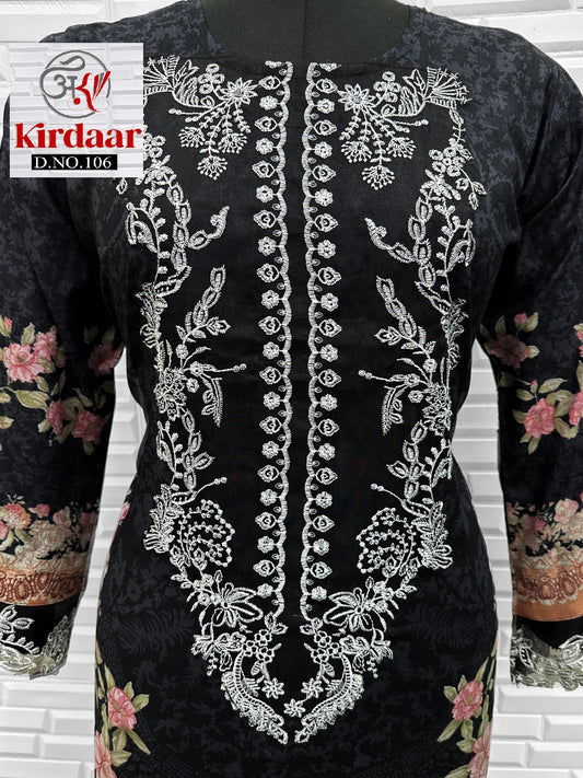 106 Kirdaar Printed Karachi Readymade Suit