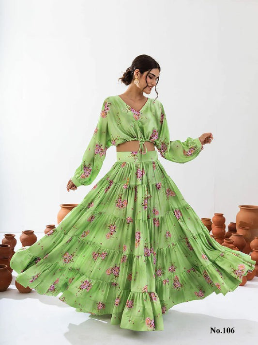 106 Vallari Vol 1 Lucaya Digital Print Croptop Skirt Set