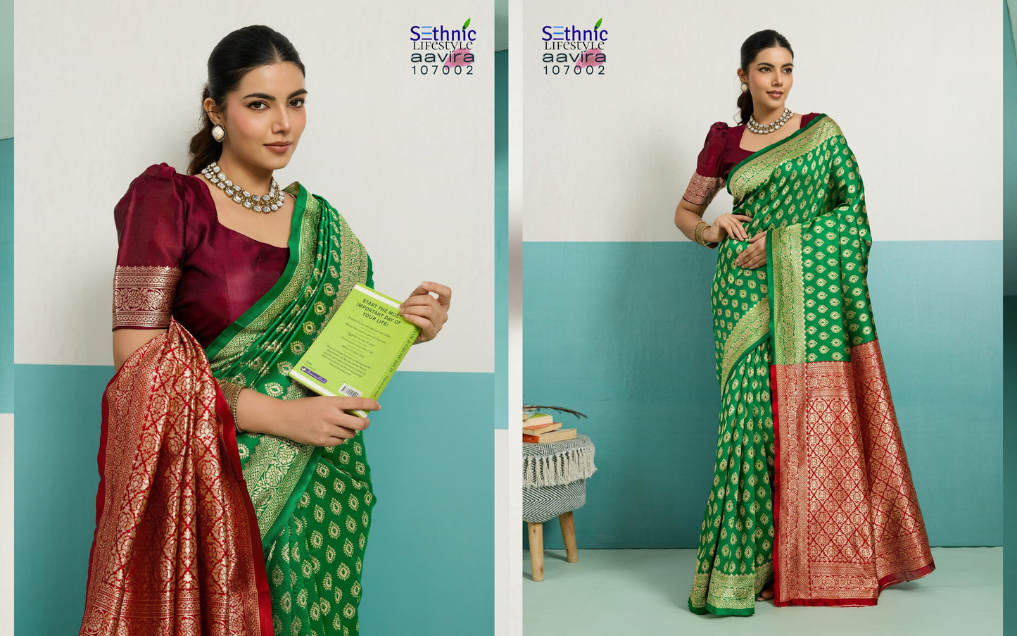 107002 Aavira Sethnic Banarasi Silk Sarees