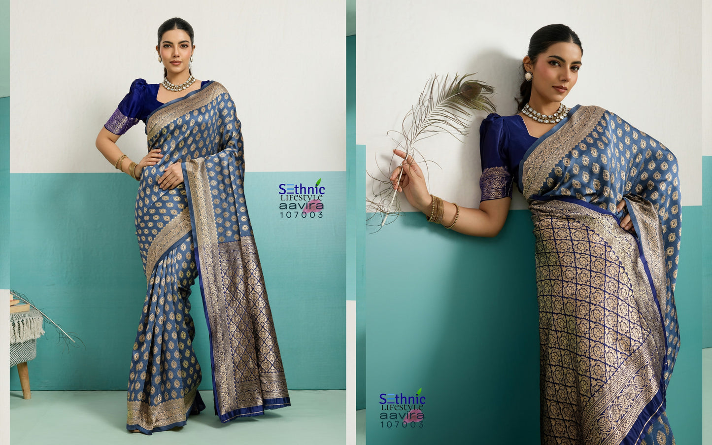 107003 Aavira Sethnic Banarasi Silk Sarees