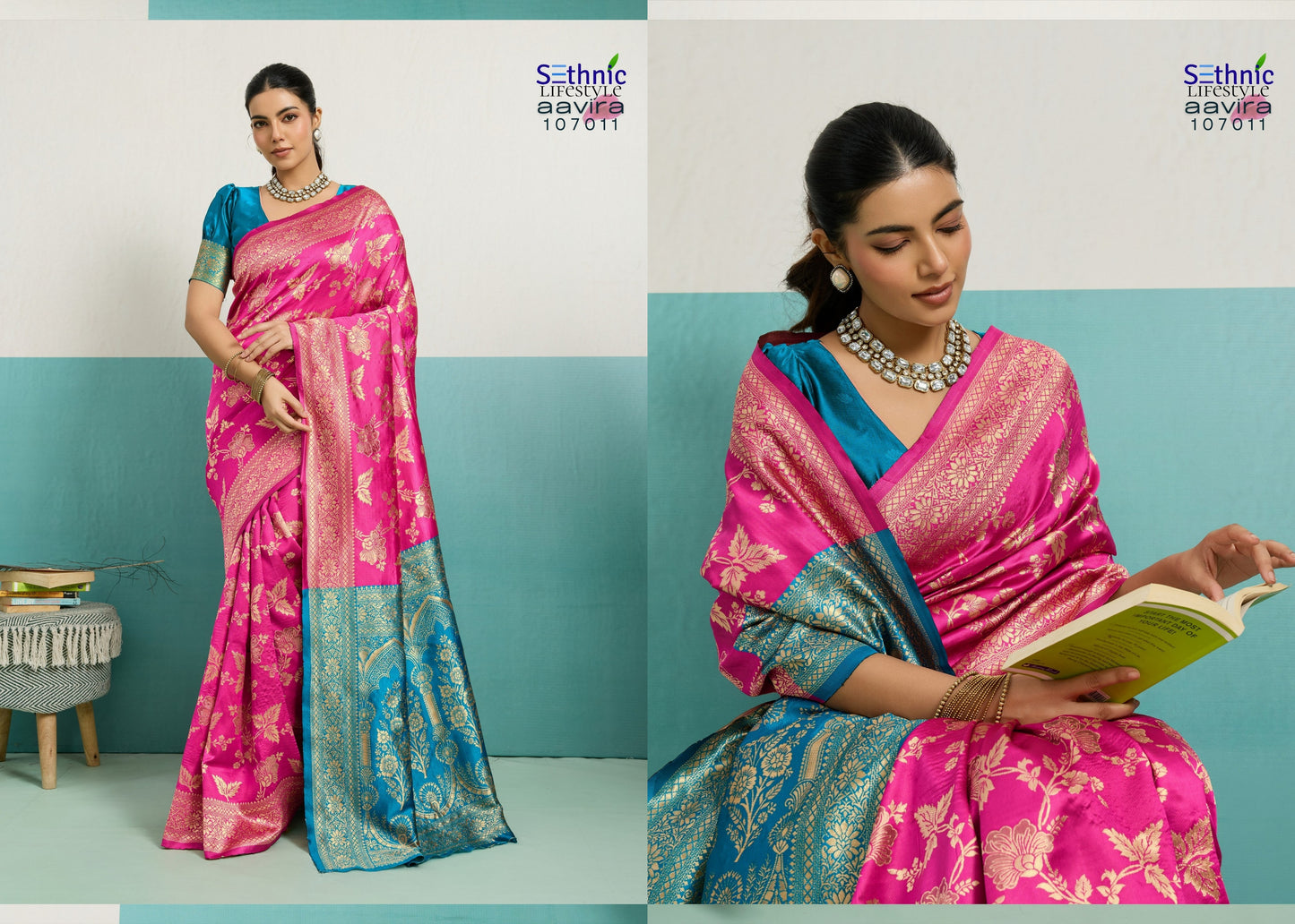 107011 Aavira Sethnic Banarasi Silk Sarees