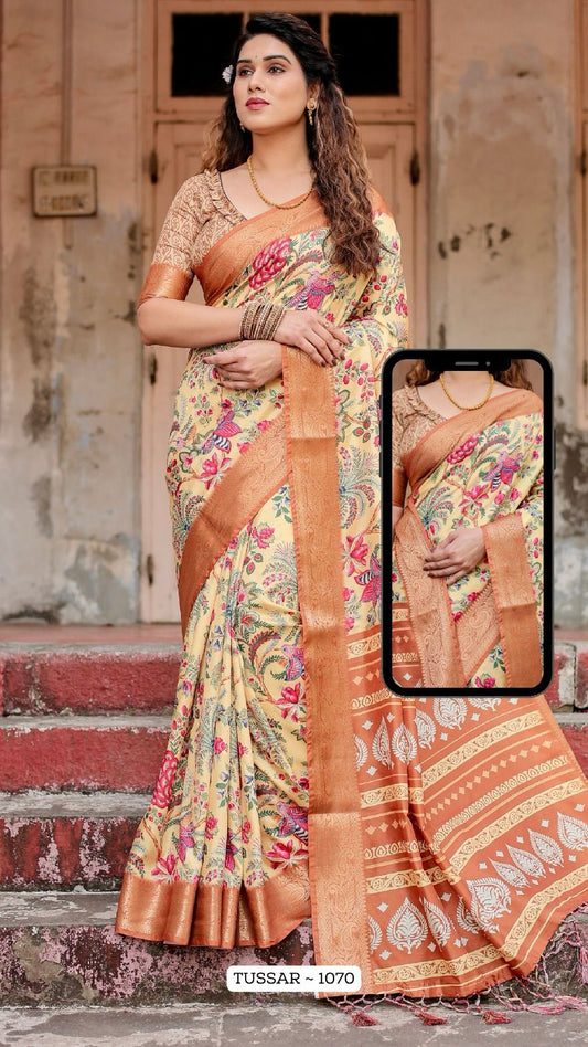 1070 Almaari Tussar Silk Sarees