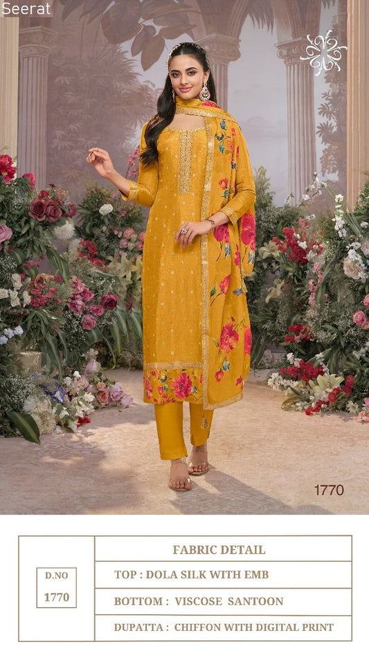 1070 Seerat Dola Silk Readymade Suits