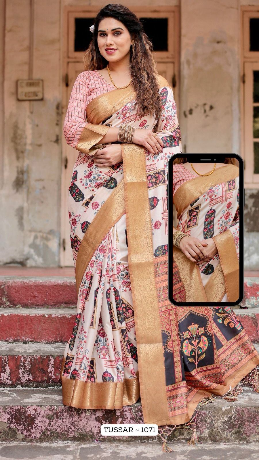 1071 Almaari Tussar Silk Sarees