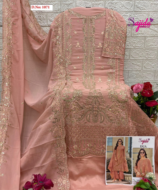 1071 Dua Sajida Georgette Pakistani Salwar Suits