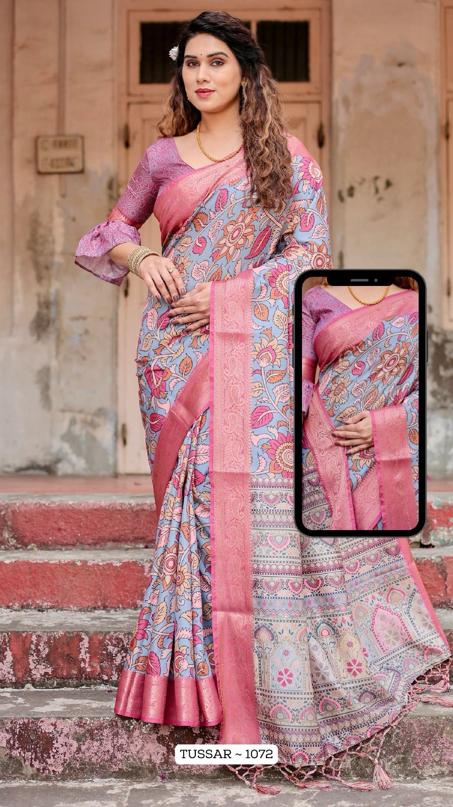 1072 Almaari Tussar Silk Sarees