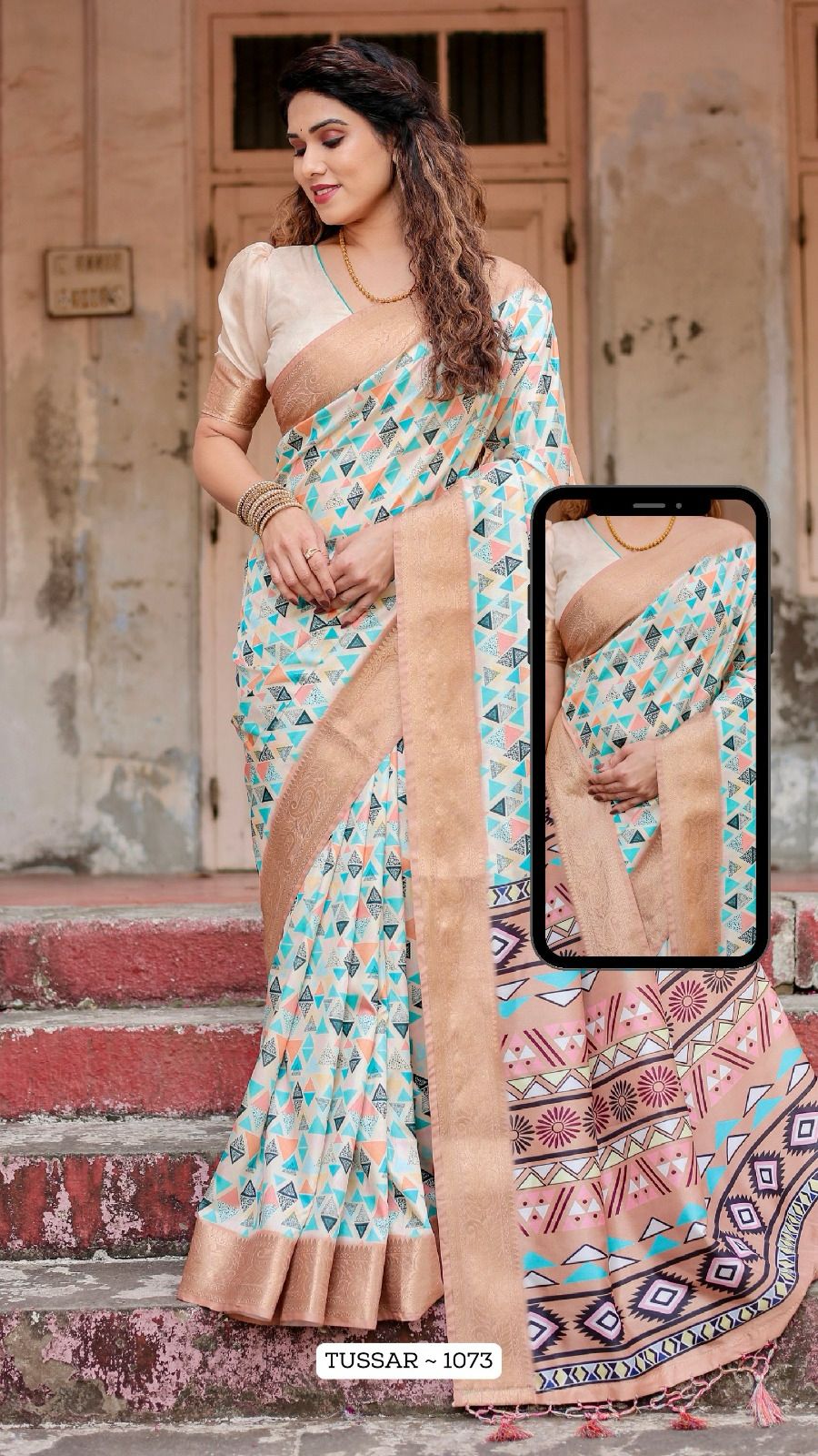 1073 Almaari Tussar Silk Sarees