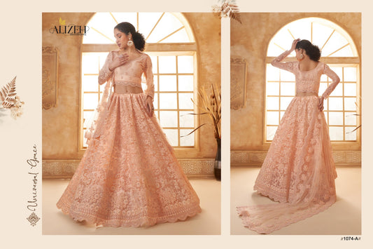 1074-A Bridal Heritage Color Saga Vol-03 Alizeh Net Silk Lehenga Choli