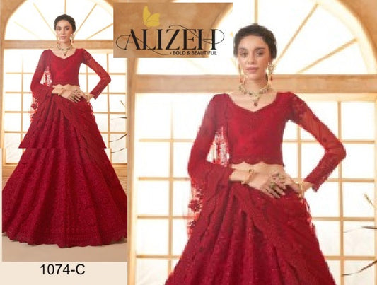 1074-C Bridal Heritage Color Saga Vol-03 Alizeh Net Silk Lehenga Choli