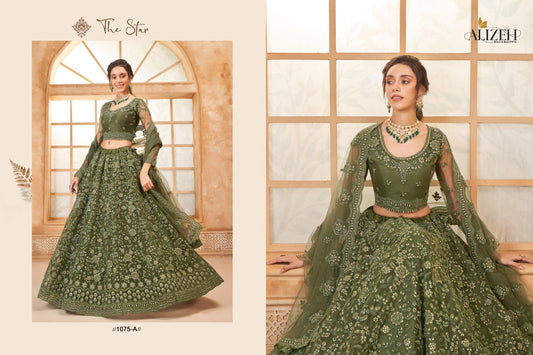 1075-A Bridal Heritage Color Saga Vol-03 Alizeh Net Silk Lehenga Choli