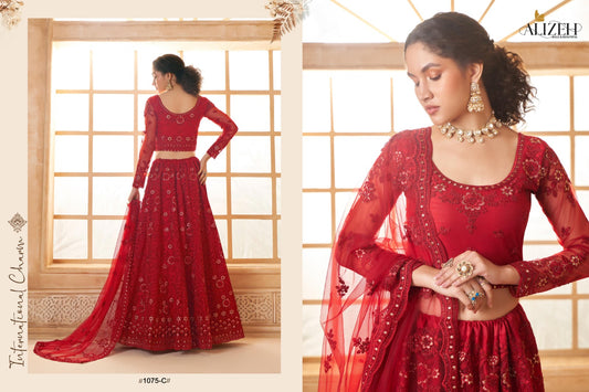 1075-C Bridal Heritage Color Saga Vol-03 Alizeh Net Silk Lehenga Choli