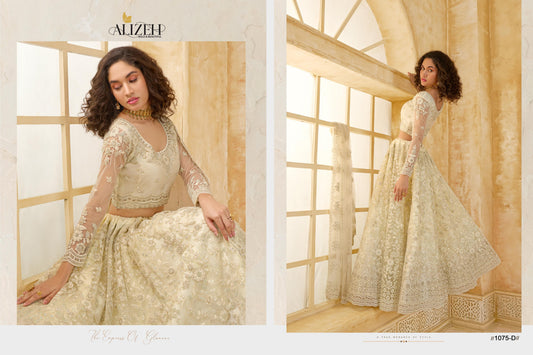1075D The White Bride Vol 2 Alizeh Net Silk Lehenga Choli