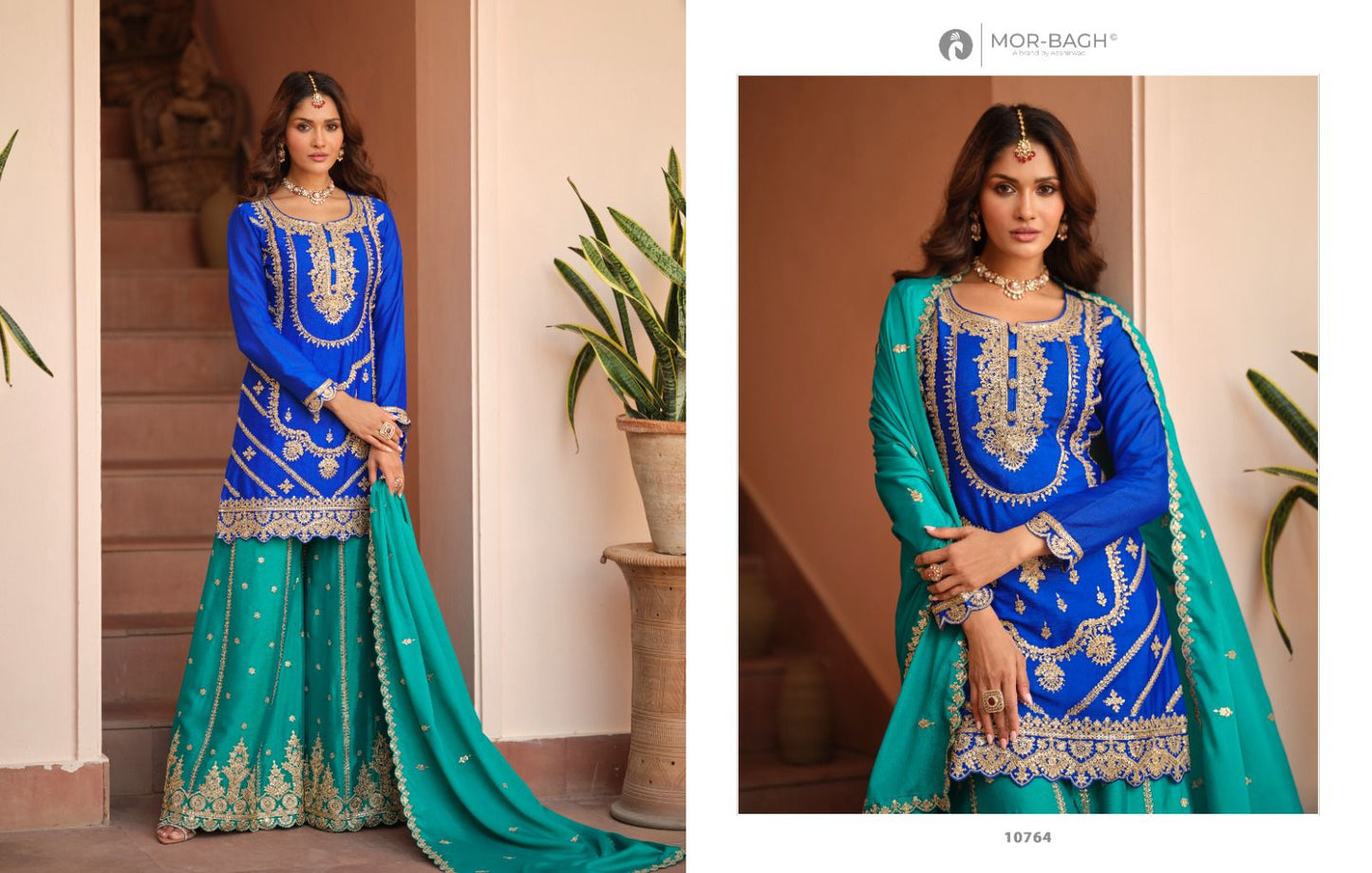 10764 Richa Mor Bagh Aashirwad Creation Silk Readymade Suits