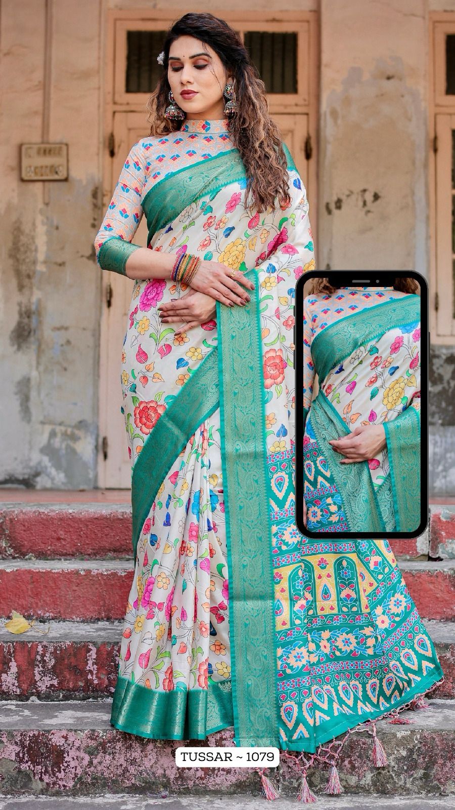 1079 Almaari Tussar Silk Sarees