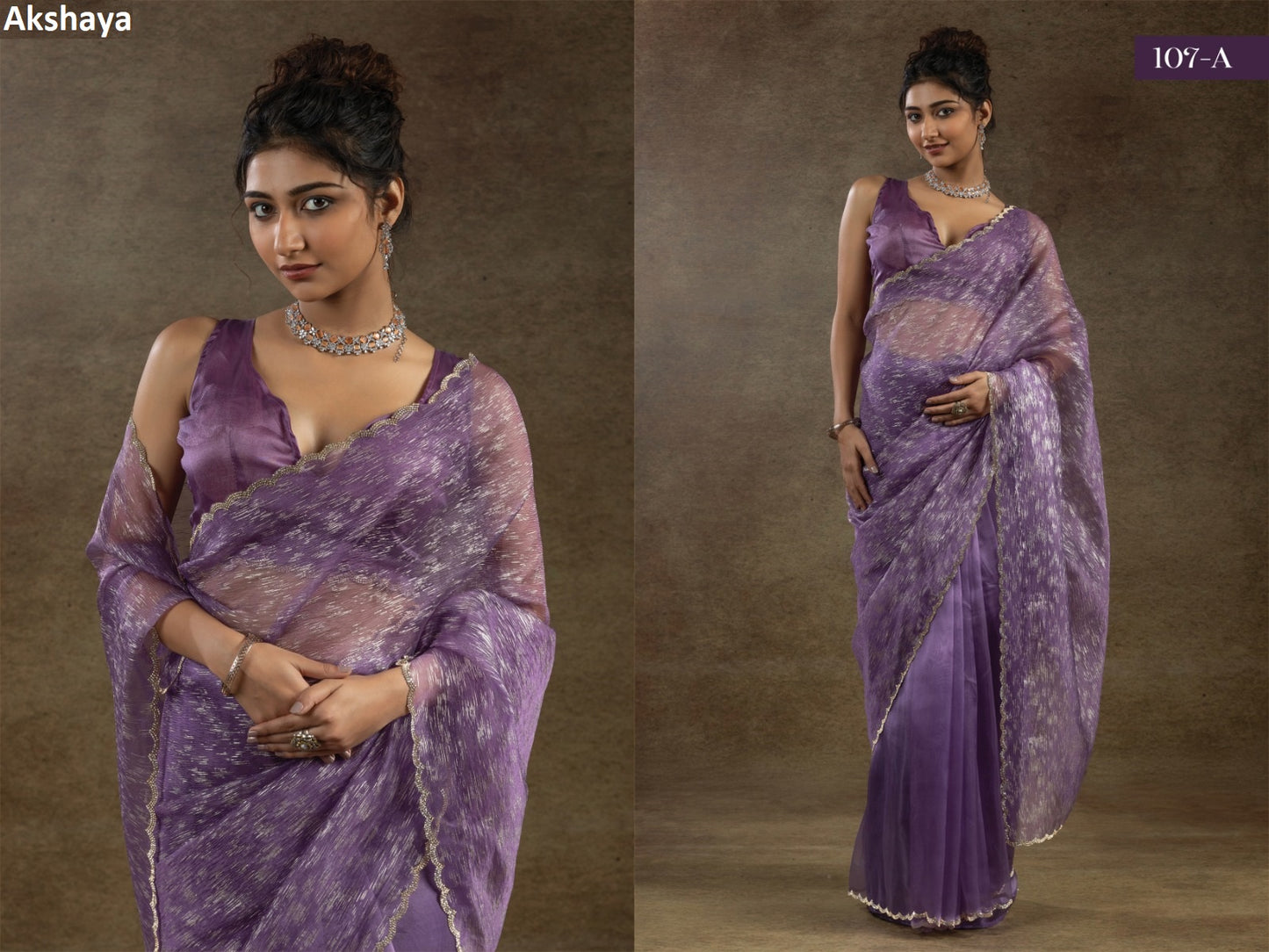 107A Akshaya Pure Organza Sarees