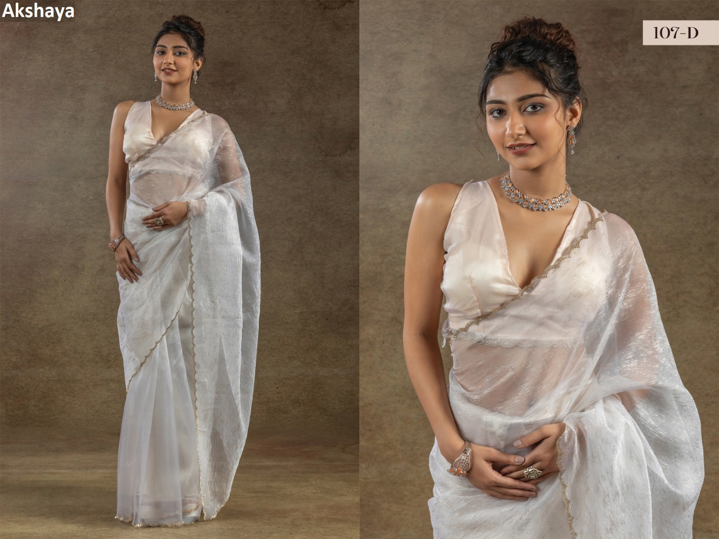 107D Akshaya Pure Organza Sarees