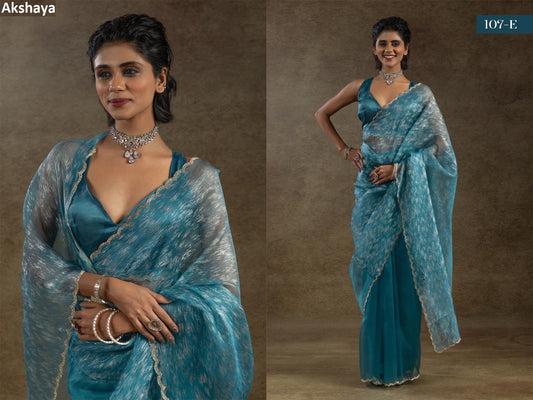 107E Akshaya Pure Organza Sarees