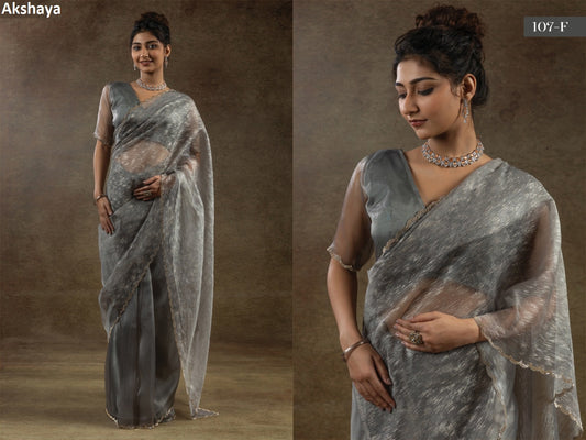 107F Akshaya Pure Organza Sarees