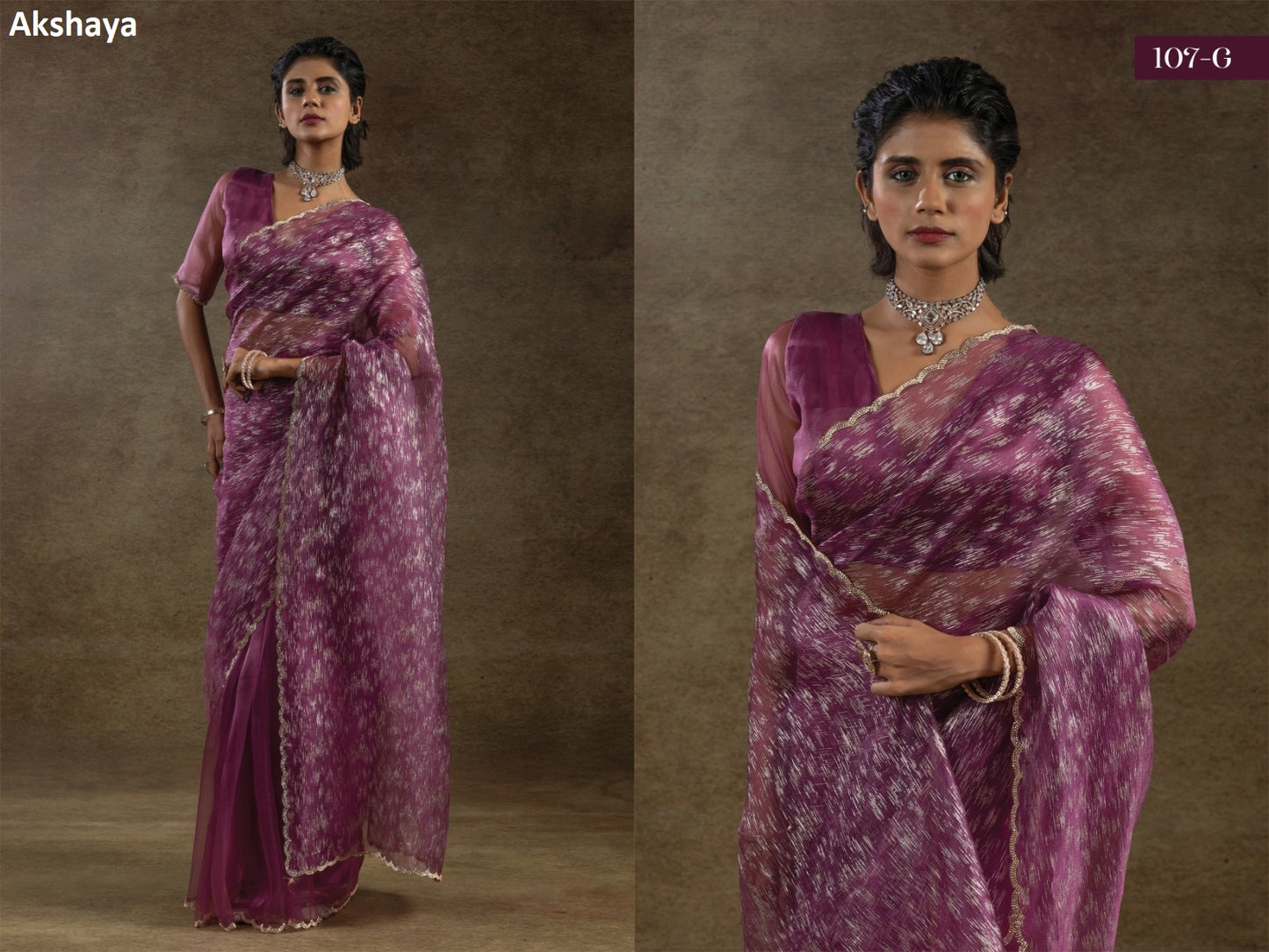 107G Akshaya Pure Organza Sarees