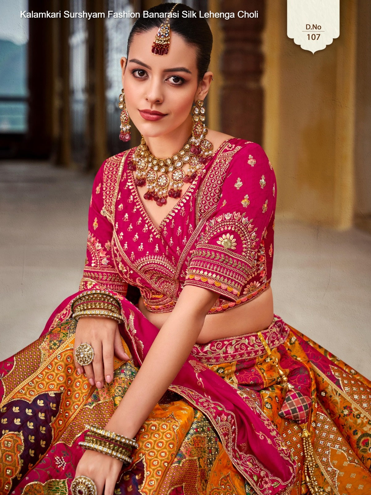 107 Kalamkari Surshyam Fashion Banarasi Silk Lehenga Choli