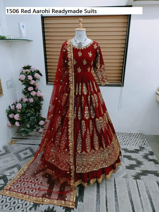 1506 Red Aarohi Readymade Suits