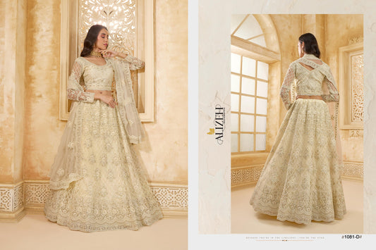 1081D The White Bride Vol 2 Alizeh Net Silk Lehenga Choli
