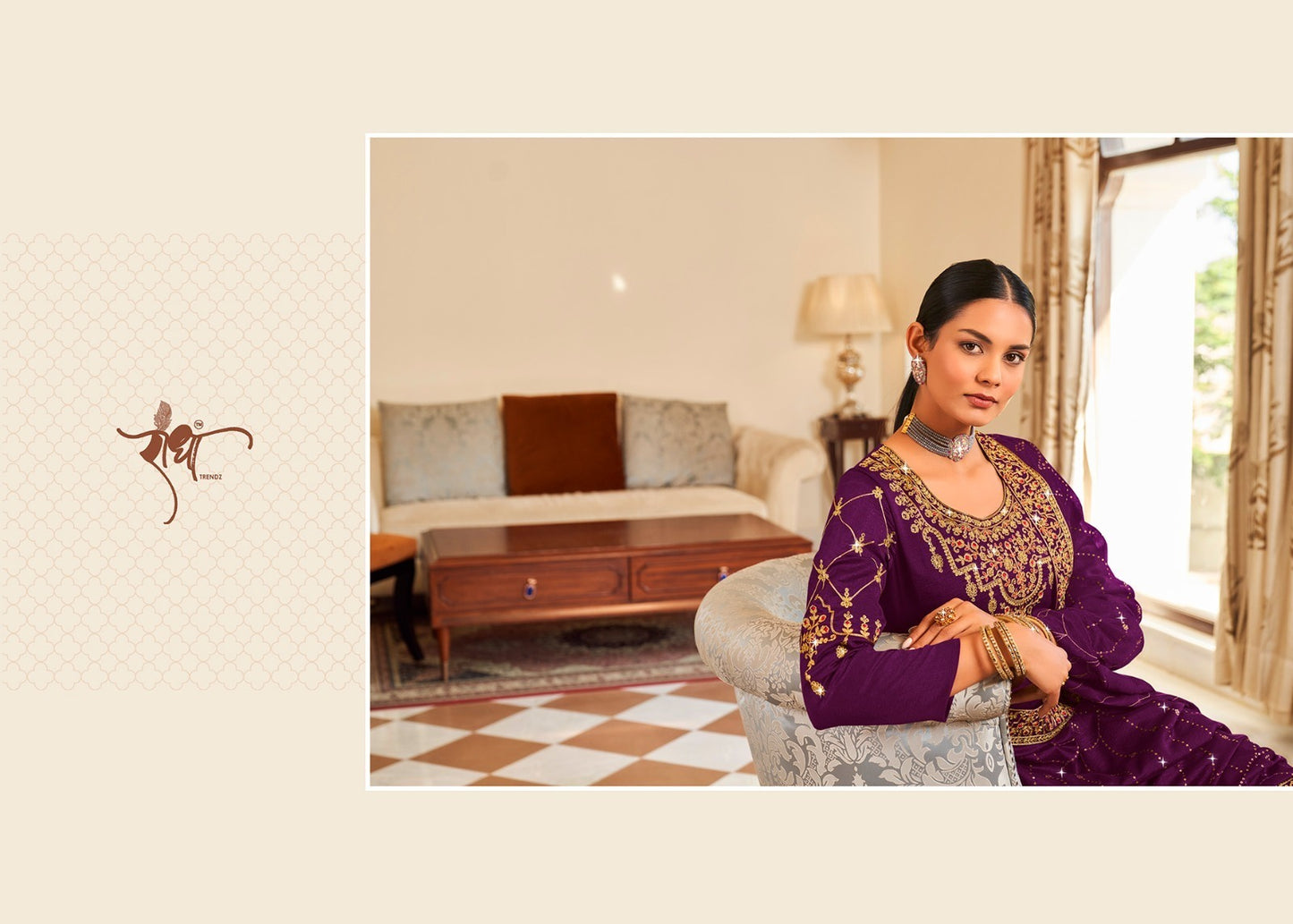 1081 Hoor Radha Trendz Pure Vichithra Unstitched Suits