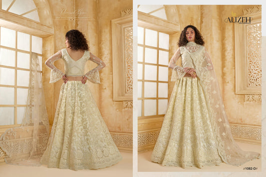 1082D The White Bride Vol 2 Alizeh Net Silk Lehenga Choli