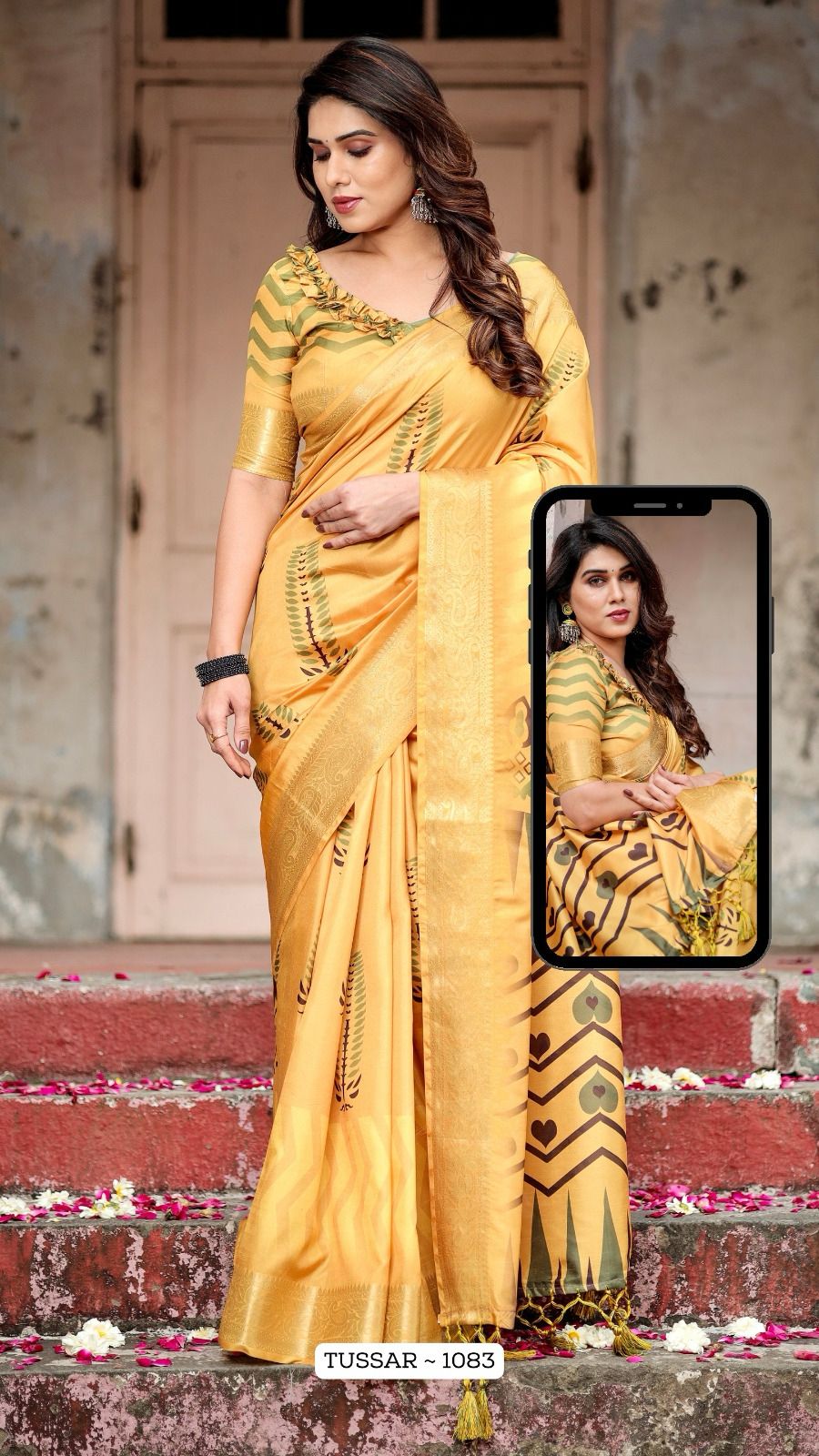 1083 Almaari Tussar Silk Sarees