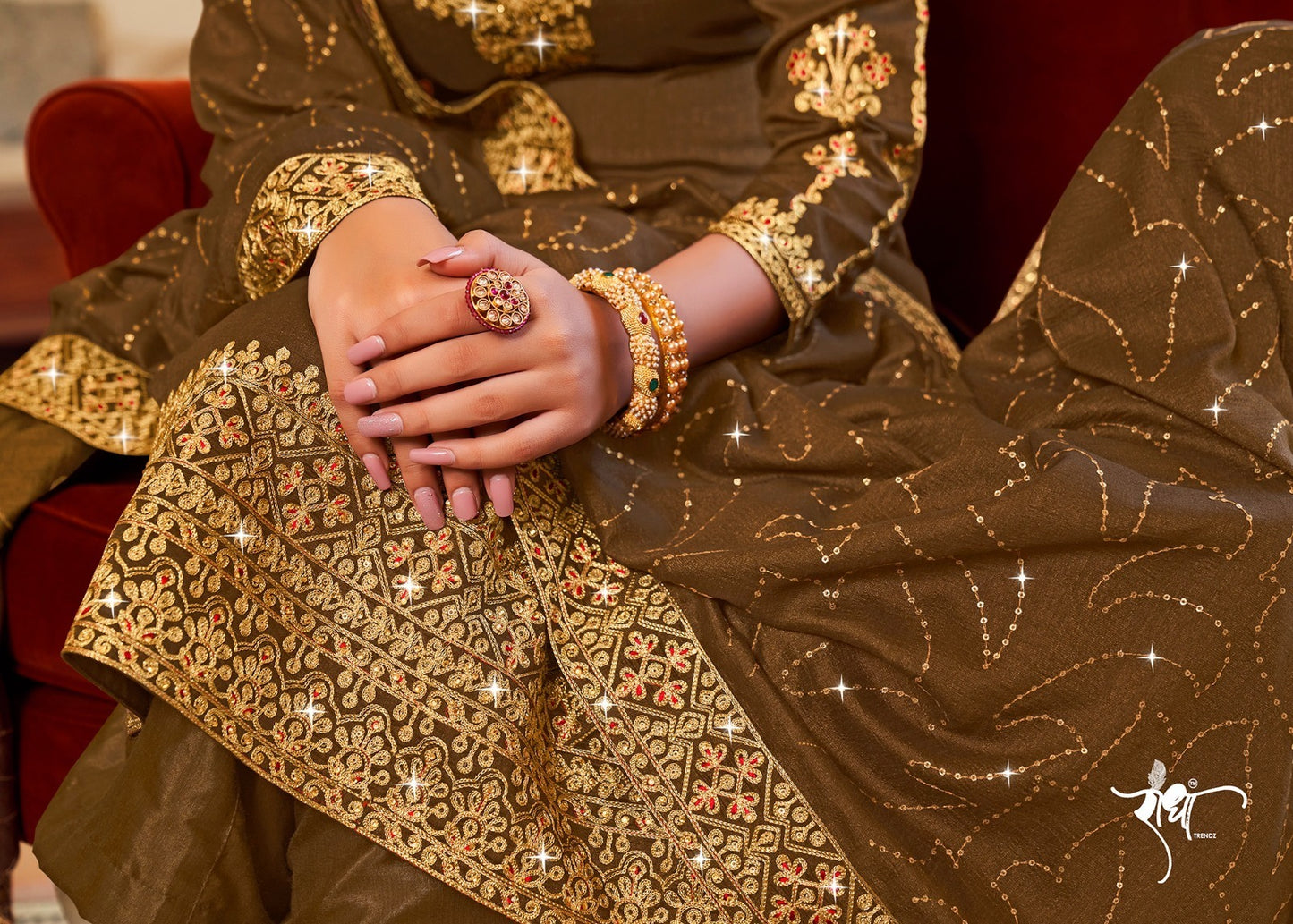 1083 Hoor Radha Trendz Pure Vichithra Unstitched Suits