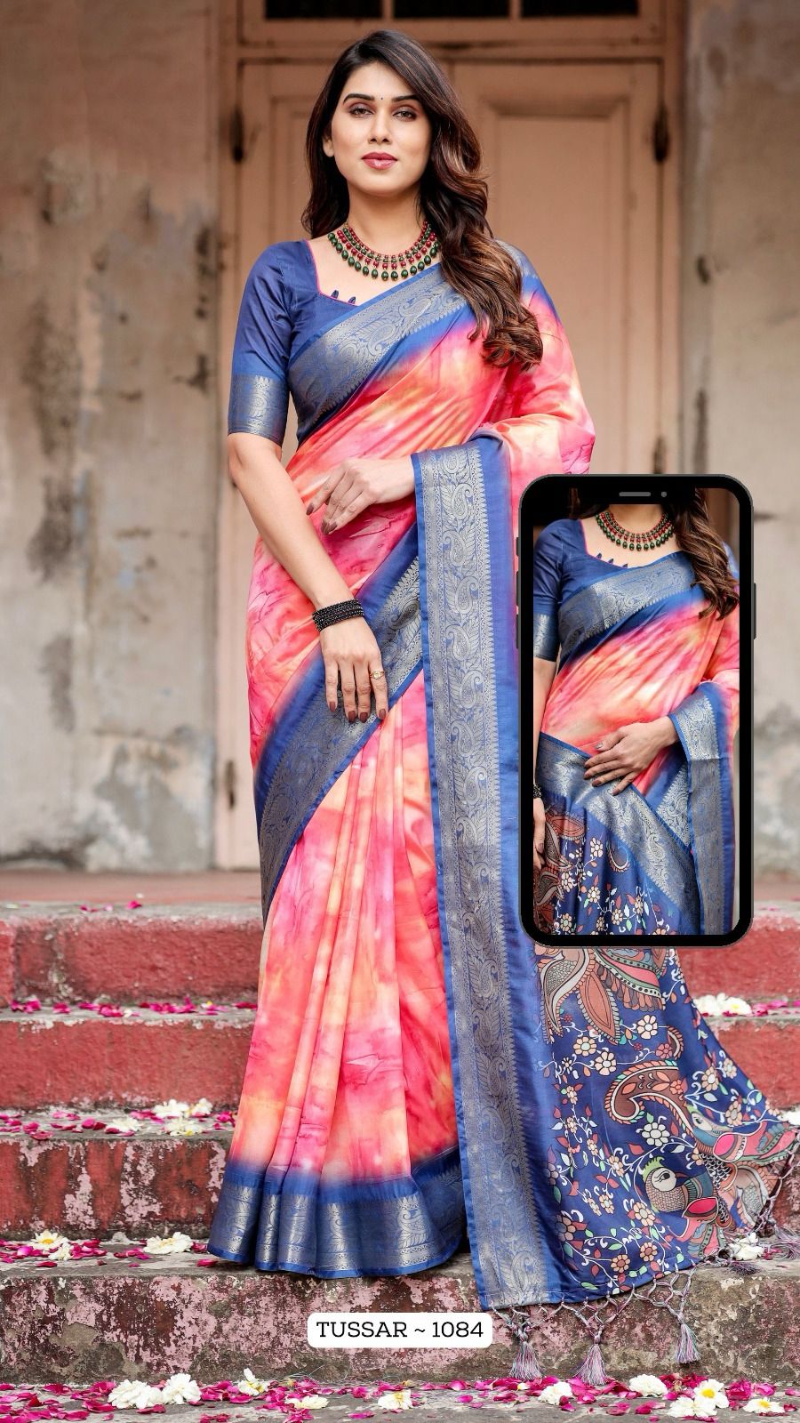 1084 Almaari Tussar Silk Sarees