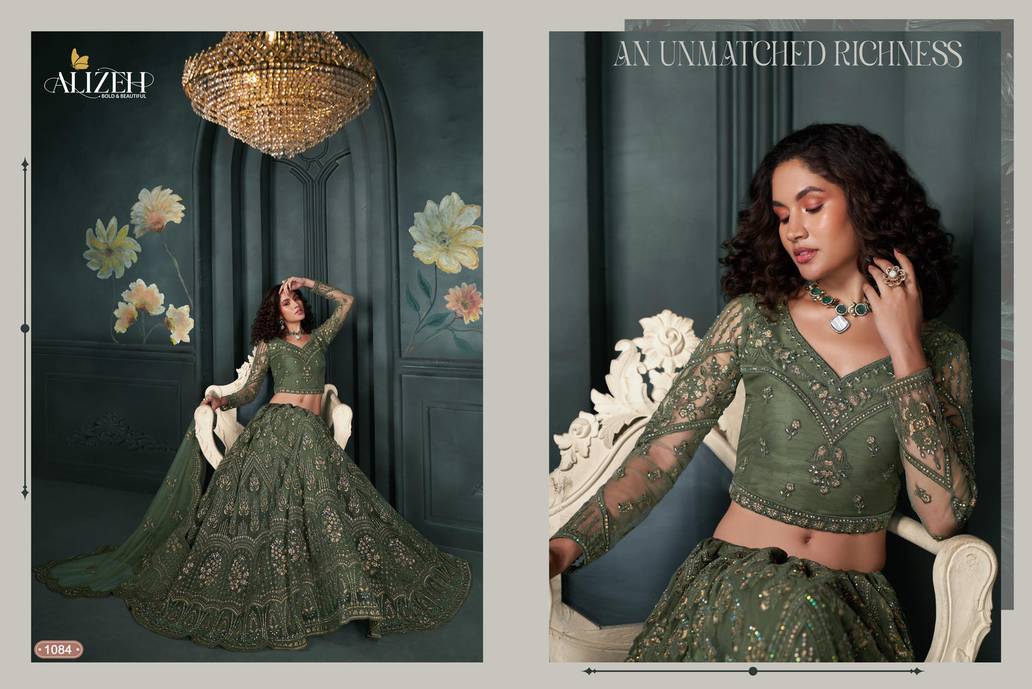 1084 Bridal Heritage Vol 5 Alizeh Embroidered Lehenga Choli