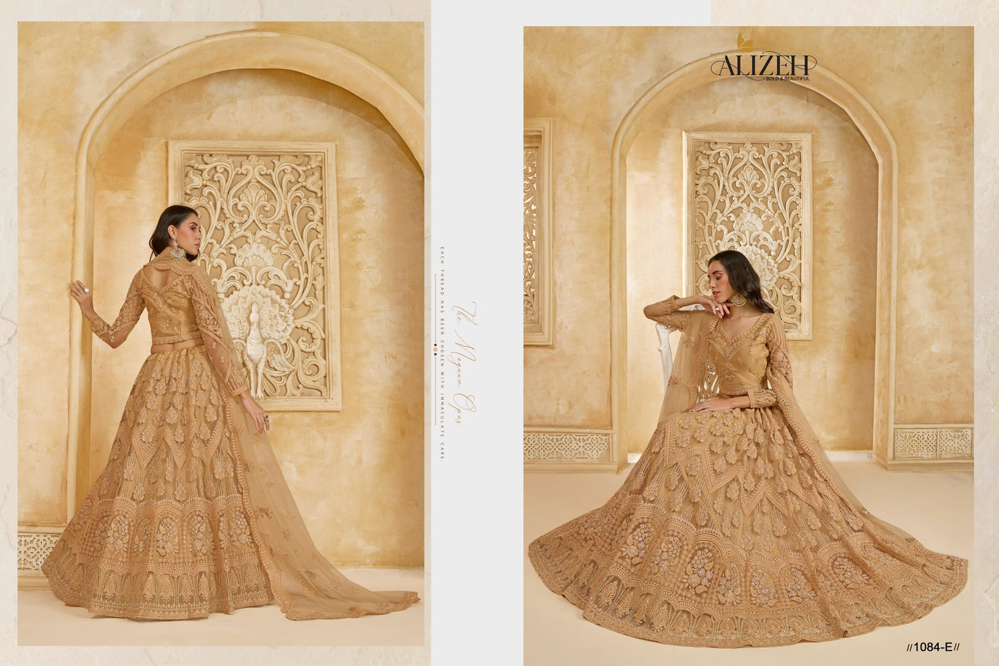1084E The White Bride Vol 2 Alizeh Net Silk Lehenga Choli