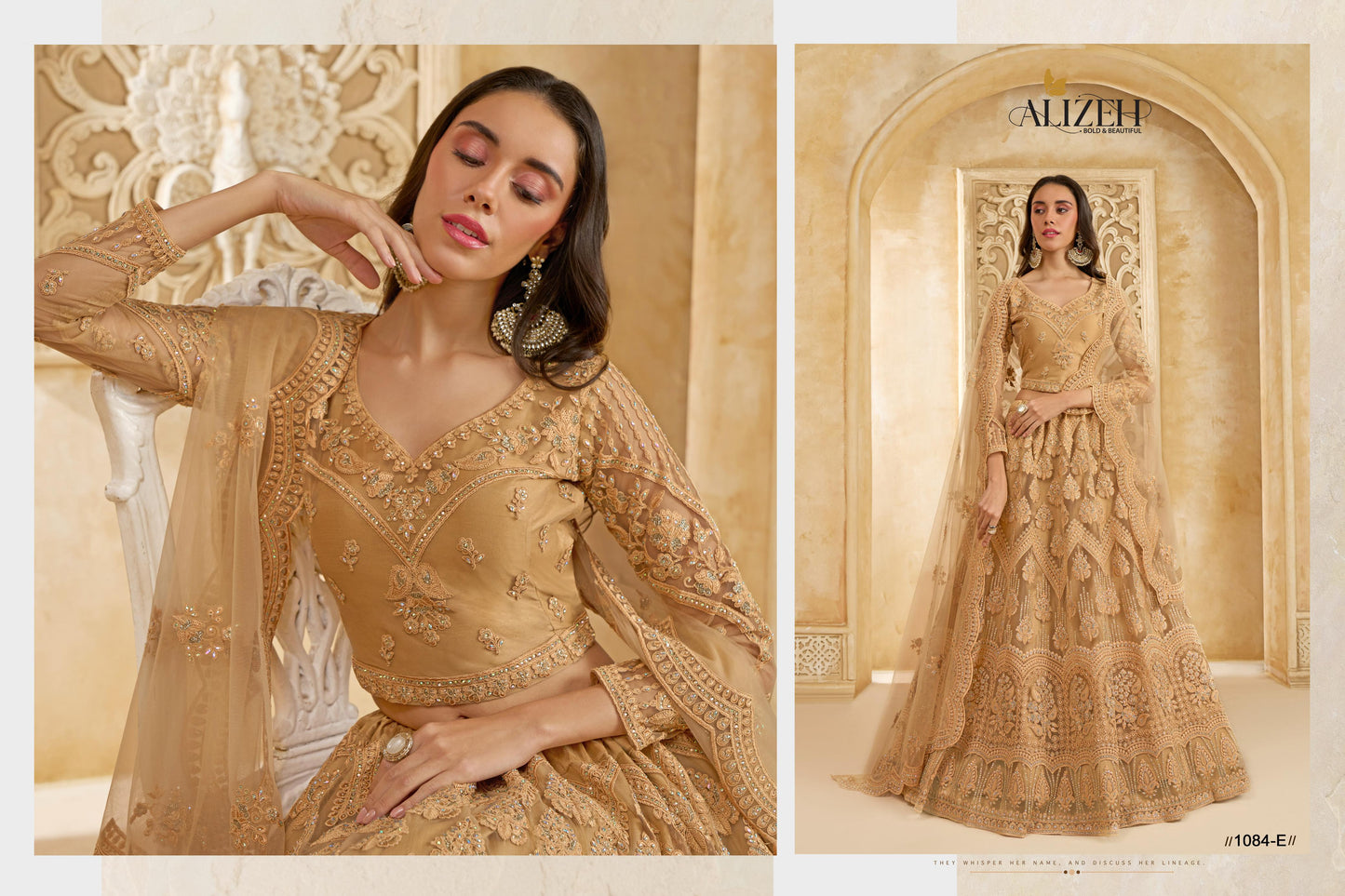 1084E The White Bride Vol 2 Alizeh Net Silk Lehenga Choli