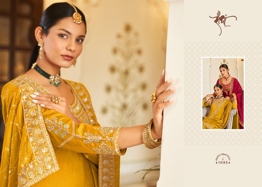 1085 Hoor Radha Trendz Pure Vichithra Unstitched Suits