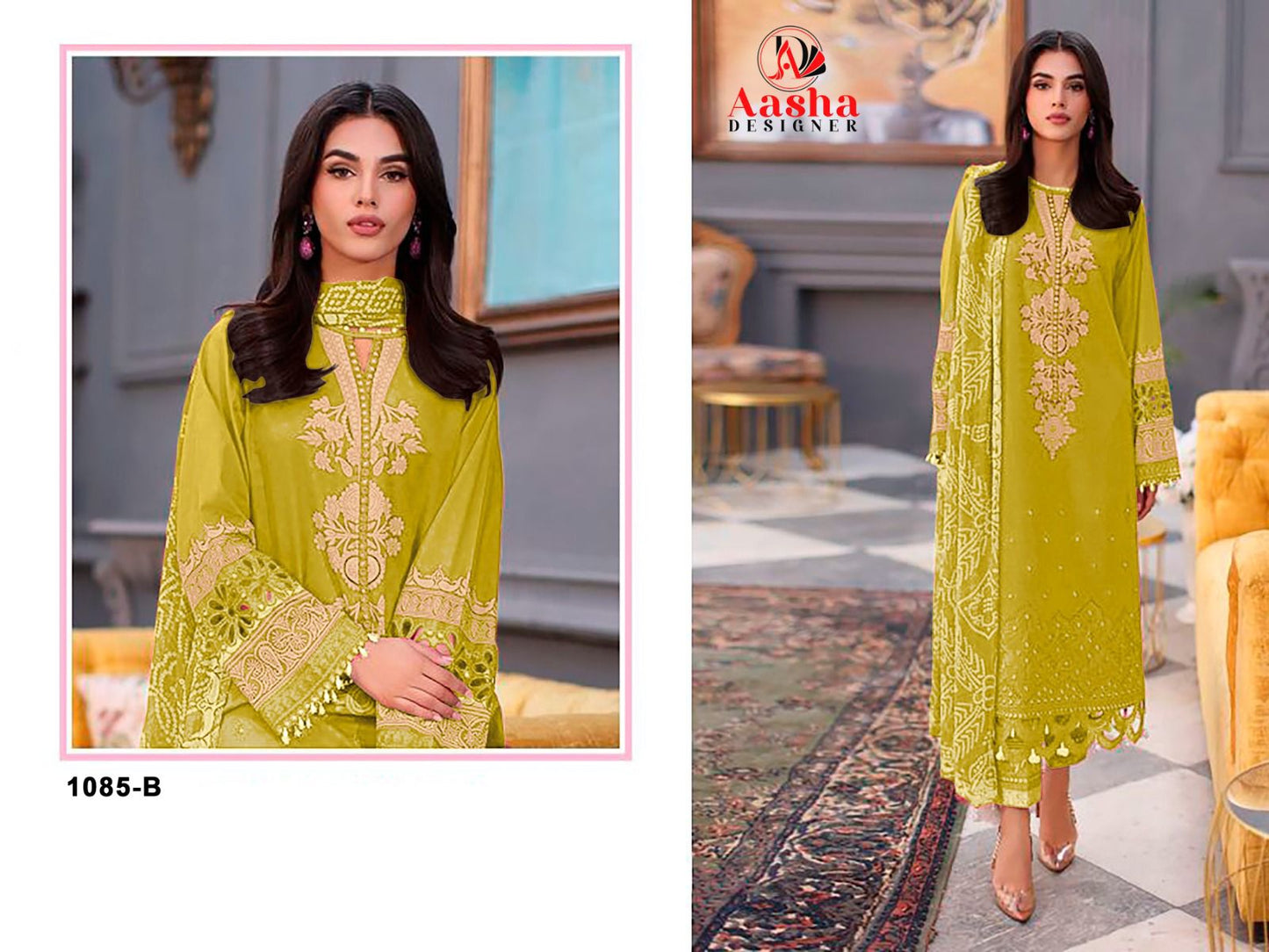 1085 Sana Safinaz Vol 2 Aasha Designer Embroidery Pakistani Patch Suits