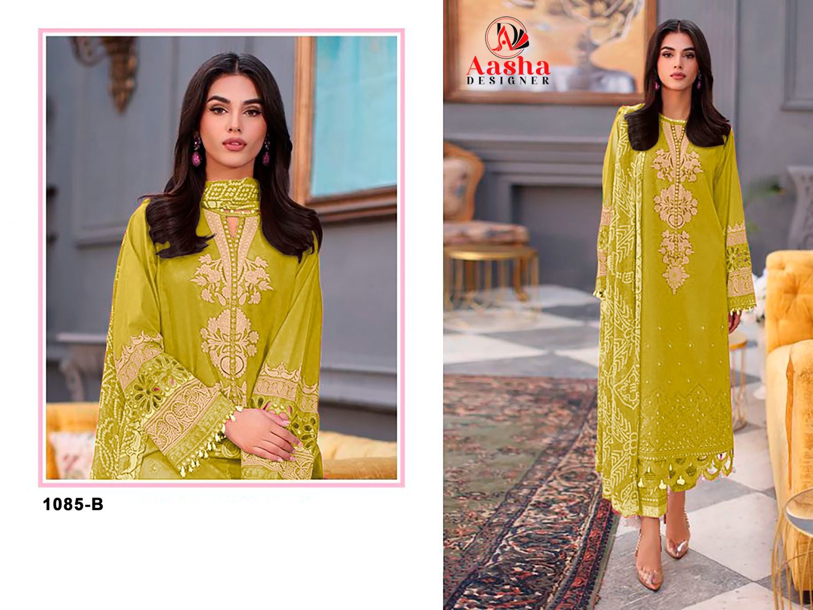 1085 Sana Safinaz Vol 2 Aasha Designer Embroidery Pakistani Patch Suits